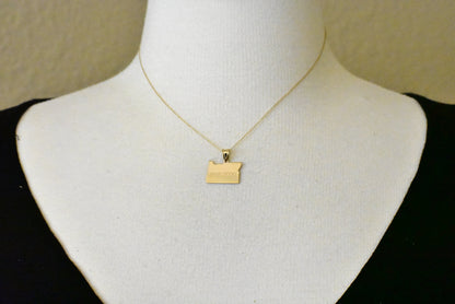 14k gold or sterling silver oregon or state map pendant charm personalized monogram