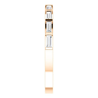 platinum 14k yellow white rose gold 1/4 ctw diamond baguette wedding anniversary band ring
