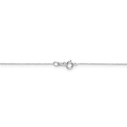 14k white  gold 0.8mm diamond cut cable bracelet anklet choker necklace pendant chain