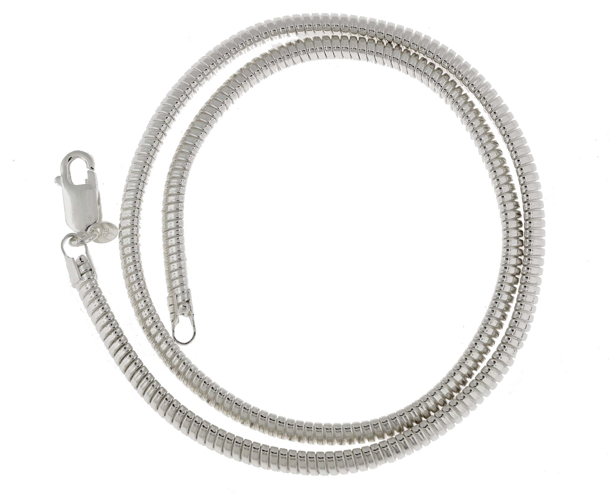 sterling silver 6mm reversible round to flat omega cubetto choker necklace pendant chain