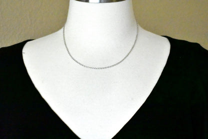 sterling silver rhodium plated 1.95mm cable necklace choker pendant chain