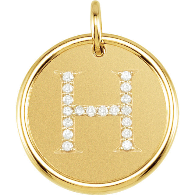14k yellow rose white gold genuine diamond uppercase letter h initial alphabet pendant charm custom made to order personalized engraved