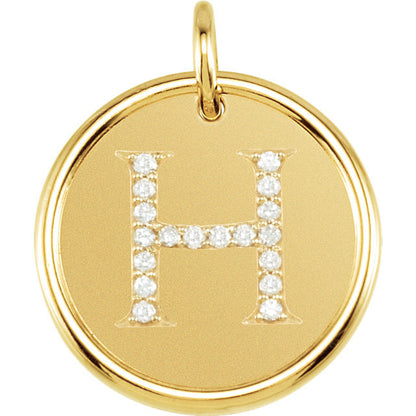 14k yellow rose white gold genuine diamond uppercase letter h initial alphabet pendant charm custom made to order personalized engraved