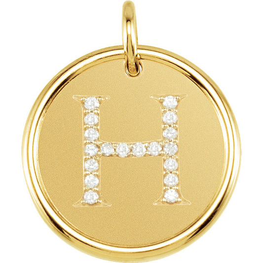 14k yellow rose white gold genuine diamond uppercase letter h initial alphabet pendant charm custom made to order personalized engraved