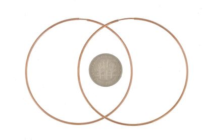 14k rose gold classic endless round hoop earrings 56mm x 1.25mm