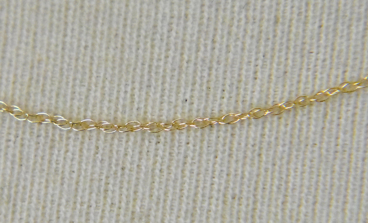 14k yellow gold 0.5mm thin cable rope necklace choker pendant chain