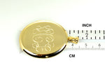 Lataa kuva Galleria-katseluun, 14K Yellow Gold 30mm x 38mm Extra Large Oval Locket Pendant Charm Engraved Personalized Monogram
