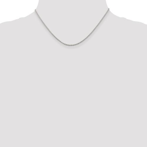 sterling silver rhodium plated 1.95mm cable necklace choker pendant chain