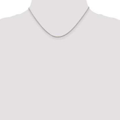 sterling silver rhodium plated 1.95mm cable necklace choker pendant chain