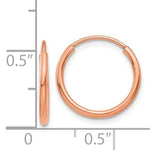 Load image into Gallery viewer, 14k Rose Gold Classic Endless Round Hoop Earrings 13mm x 1.25mm
