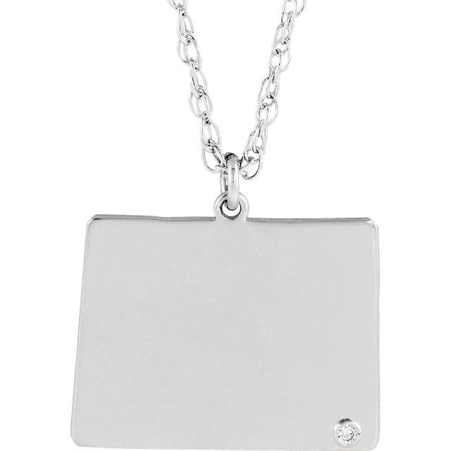 14k 10k yellow rose white gold diamond silver wyoming wy state map personalized city necklace