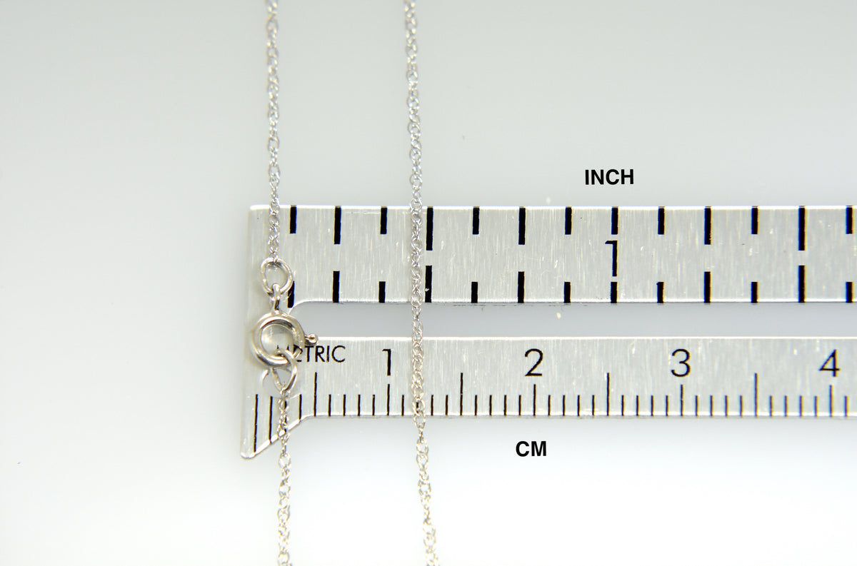 14k white gold 0.5mm thin cable rope necklace choker pendant chain