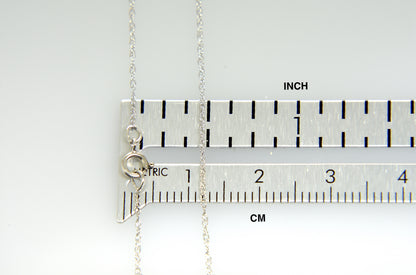 14k white gold 0.5mm thin cable rope necklace choker pendant chain