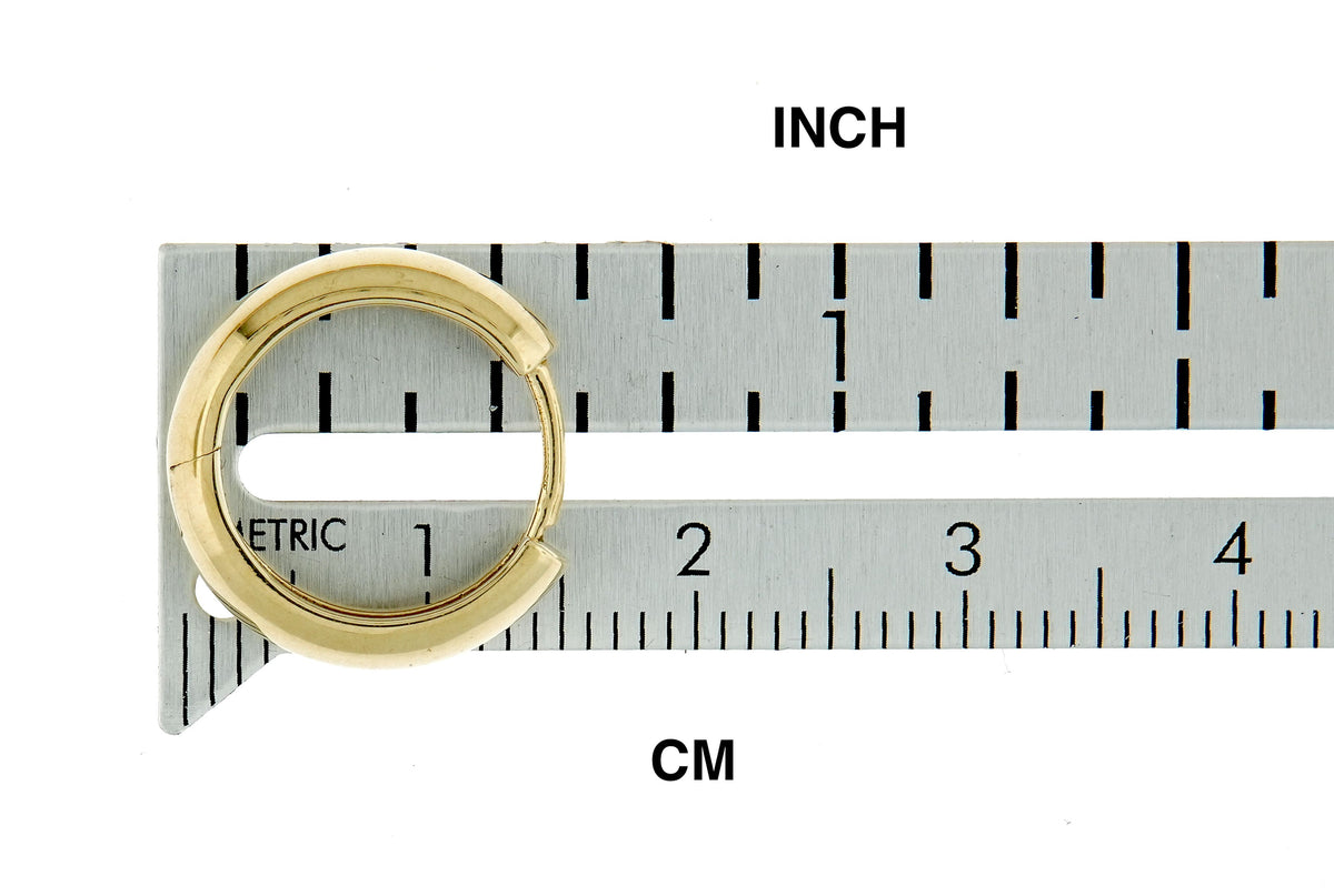 10k yellow gold classic huggie hinged hoop earrings 15mm x 15mm x 4mm
