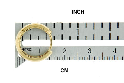 10k yellow gold classic huggie hinged hoop earrings 15mm x 15mm x 4mm