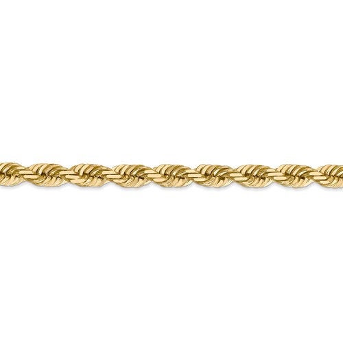 14K Solid Yellow Gold 5.5mm Diamond Cut Rope Bracelet Anklet Choker Necklace Pendant Chain