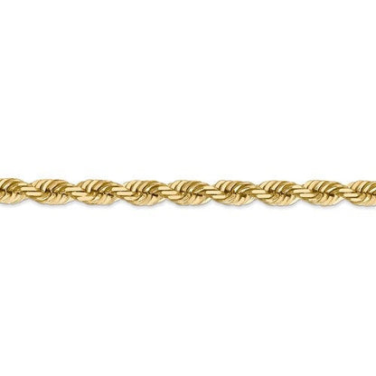 14k solid yellow gold 5.5mm diamond cut rope bracelet anklet choker necklace pendant chain