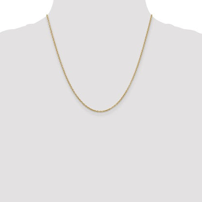 14k yellow gold 2mm round open link cable bracelet anklet choker necklace pendant chain