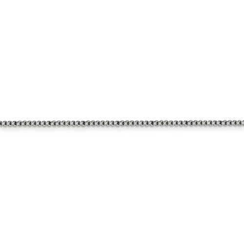 14k white gold 1.5mm round box bracelet anklet choker necklace pendant chain lobster clasp