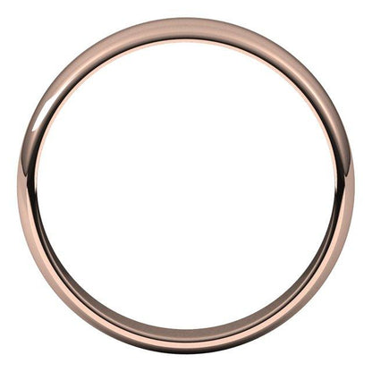 14k rose gold 4mm wedding anniversary promise ring band half round light