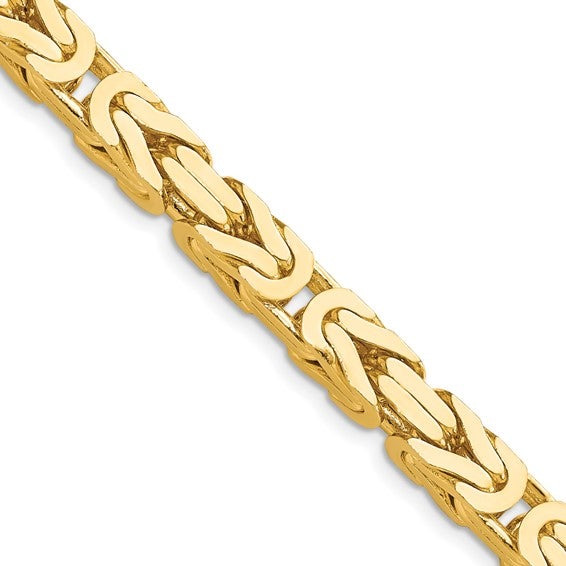 14k solid yellow gold 6.5mm byzantine bracelet anklet necklace choker pendant chain