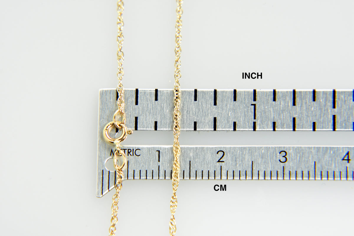 14k yellow gold 0.95mm cable rope necklace choker pendant chain