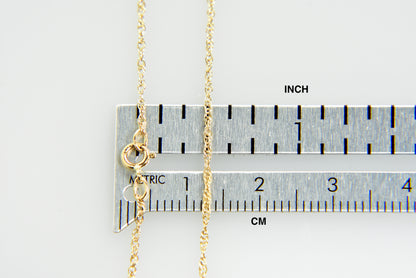 14k yellow gold 0.95mm cable rope necklace choker pendant chain