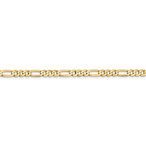 14k yellow gold 4.75mm flat figaro bracelet anklet choker necklace pendant chain