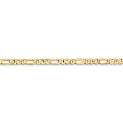 14k yellow gold 4.75mm flat figaro bracelet anklet choker necklace pendant chain