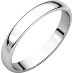Charger l&#39;image dans la galerie, 14k White Gold 3mm Wedding Anniversary Promise Ring Band Half Round Light

