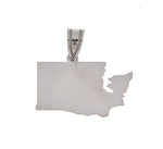 Load image into Gallery viewer, 14K Gold or Sterling Silver Washington WA State Map Pendant Charm Personalized Monogram
