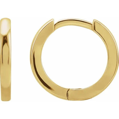 platinum 14k solid yellow rose white gold 20mm classic round huggie hinged hoop earrings