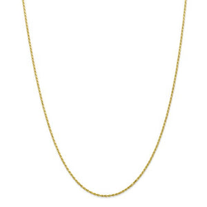 10k Yellow Gold 1.3mm Diamond Cut Rope Bracelet Ankle Choker Pendant Necklace Chain