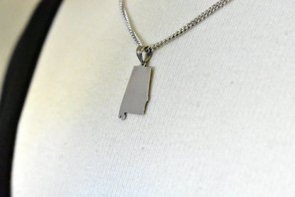 14k gold or sterling silver alabama  al state pendant charm personalized monogram