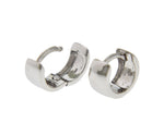 Load image into Gallery viewer, 14k White Gold Classic Huggie Hinged Hoop Earrings 9mm x 6mm
