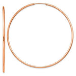 Load image into Gallery viewer, 14k Rose Gold Classic Endless Round Hoop Earrings 55mm x 1.5mm
