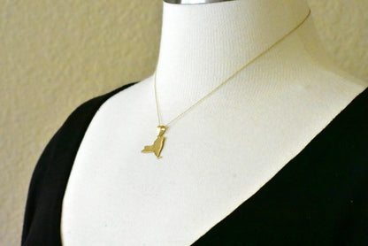 14k gold or sterling silver new york  ny state map pendant charm personalized monogram