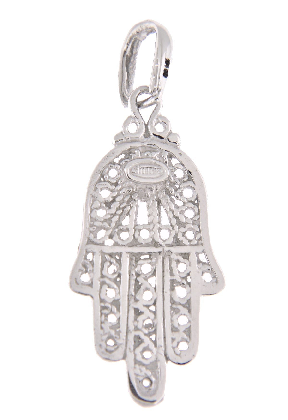 14k white gold turquoise hand of god hamsa chamseh pendant charm