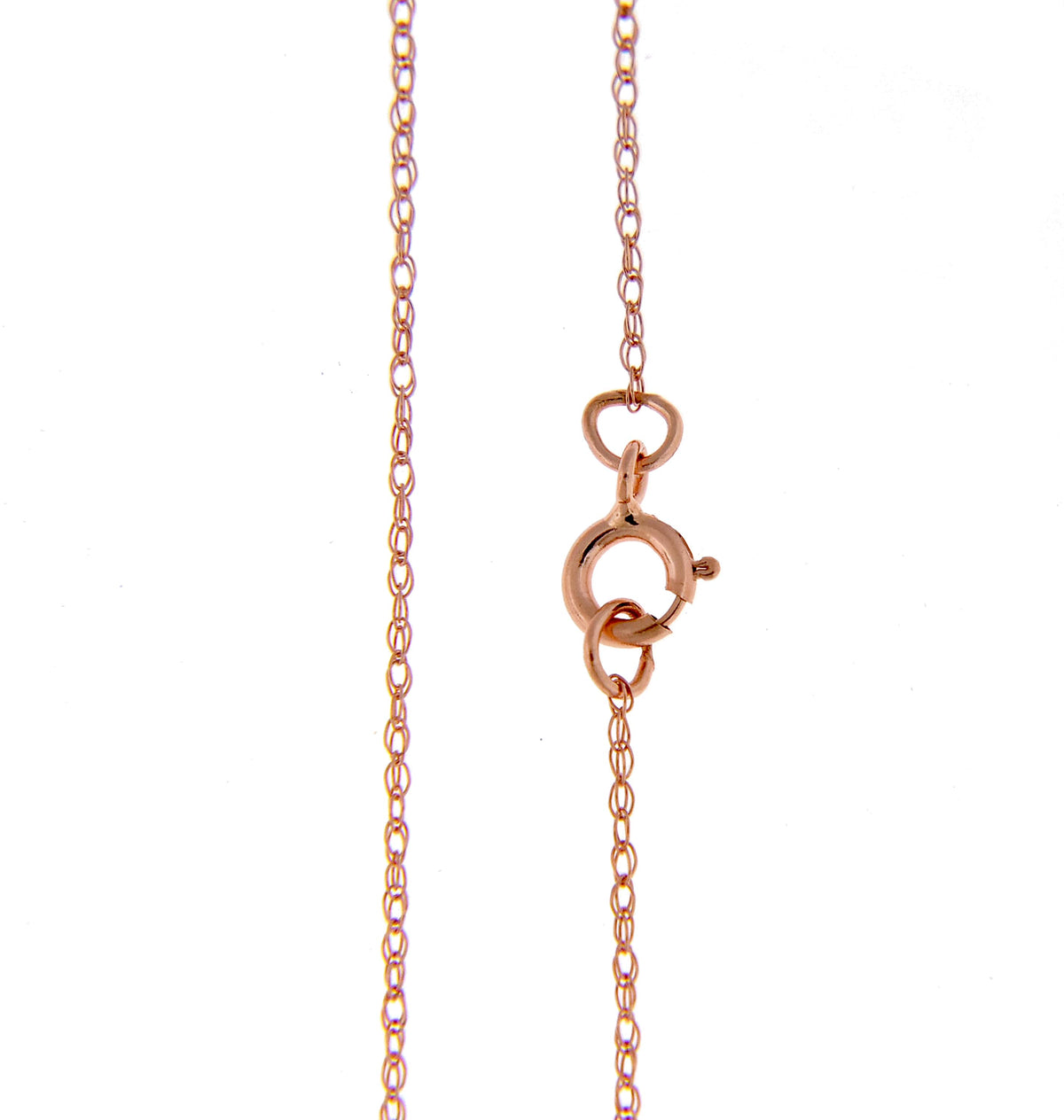 14k rose gold 0.50mm thin cable rope choker necklace pendant chain