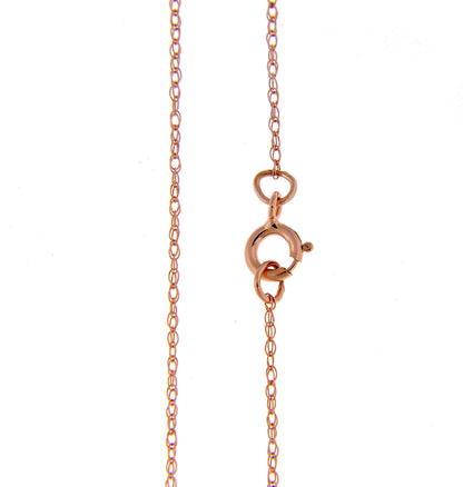 14k rose gold 0.50mm thin cable rope choker necklace pendant chain