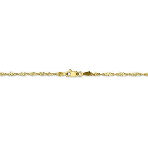 10k yellow gold 1.7mm singapore twisted bracelet anklet choker necklace pendant chain
