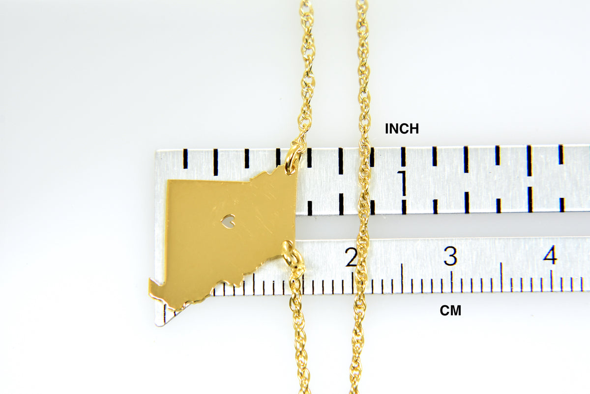 14k gold 10k gold silver missouri mo state map necklace heart personalized city