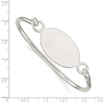 Φόρτωση εικόνας στο εργαλείο προβολής Συλλογής, Sterling Silver Oval ID Plate Bangle Bracelet Custom Engraved Personalized Name Initials Monogram
