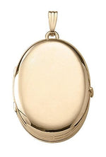 Load image into Gallery viewer, 14k Yellow Gold 23mm x 30mm Oval Photo Locket Pendant Charm Engraved Personalized Monogram
