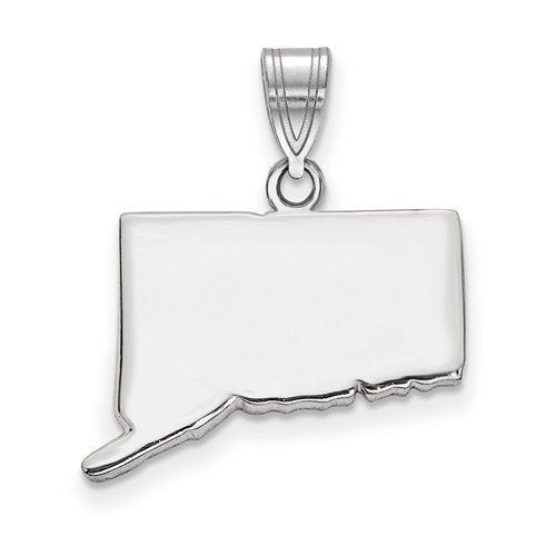 14k gold or sterling silver connecticut ct state map pendant charm personalized monogram