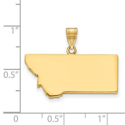 14k gold or sterling silver montana mt state map pendant charm personalized monogram