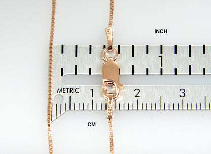 14k rose gold 0.9mm box link bracelet anklet choker necklace pendant chain