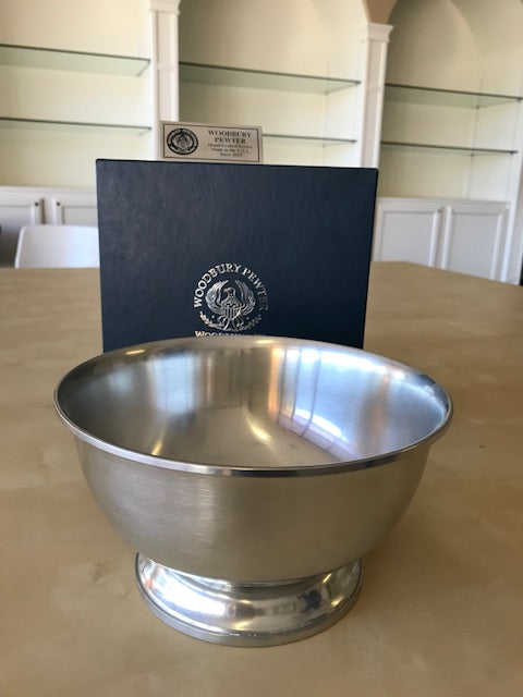 woodbury pewter revere bowl 8 inch satin finish engraved personalized monogram