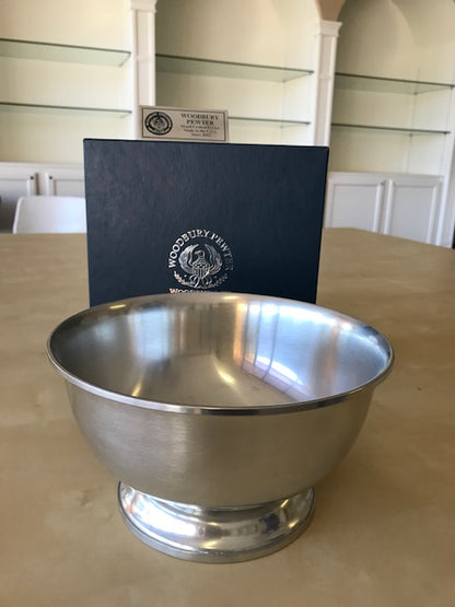 woodbury pewter revere bowl 8 inch satin finish engraved personalized monogram