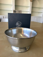 Load image into Gallery viewer, Woodbury Pewter Revere Bowl 8 inch Satin Finish Engraved Personalized Monogram
